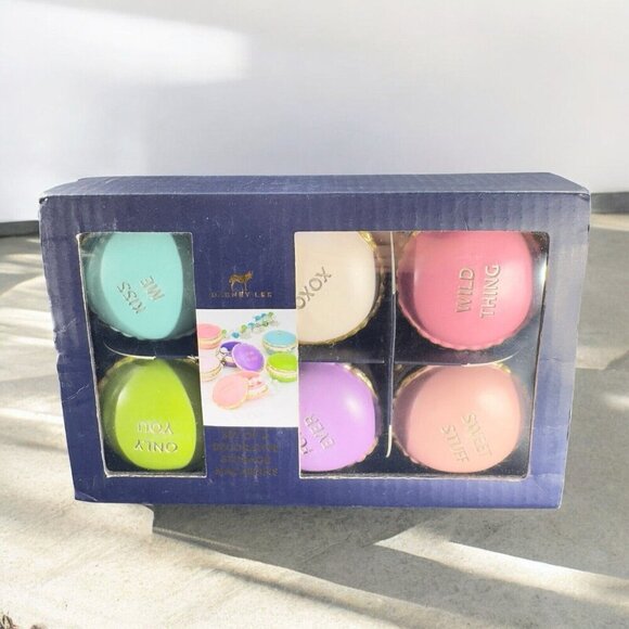 Dabney Lee Ornaments Decorative Storage Macarons Holiday Bakery Set 6 Trinkets - Picture 1 of 11